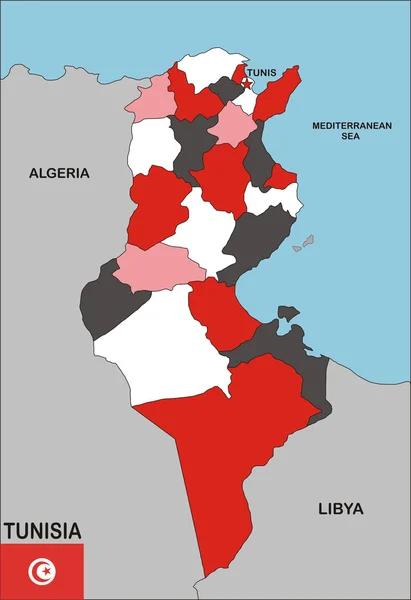 Mapa Tuniska — Stock fotografie