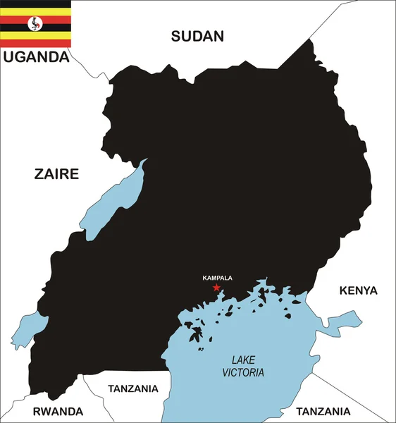 乌干达地图 — 图库照片