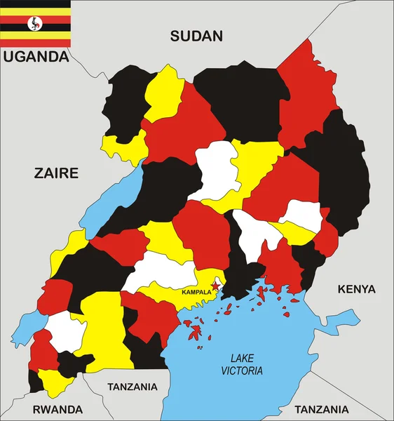 Mappa Uganda — Foto Stock