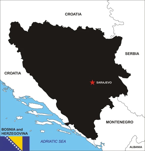 보스니아 헤르체고비나 지도 — 스톡 사진