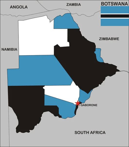 Botsuana Mapa — Fotografia de Stock