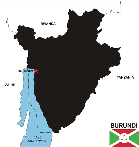 Mapa do Burundi — Fotografia de Stock