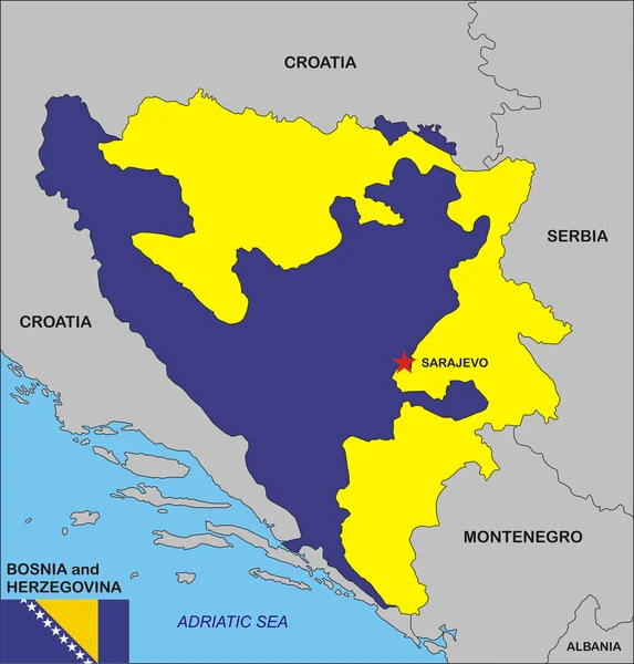Βοσνία και Ερζεγοβίνη χάρτη — Φωτογραφία Αρχείου