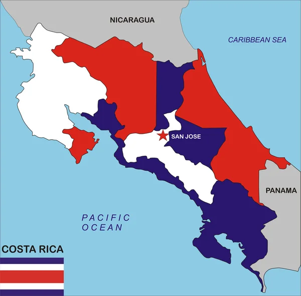 Mappa Costa Rica — Foto Stock