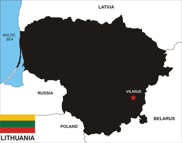 Lituania Mapa —  Fotos de Stock