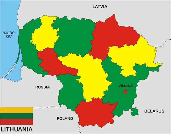 リトアニア地図 — ストック写真