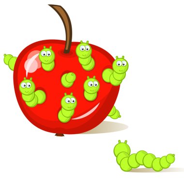 Wormy apple clipart