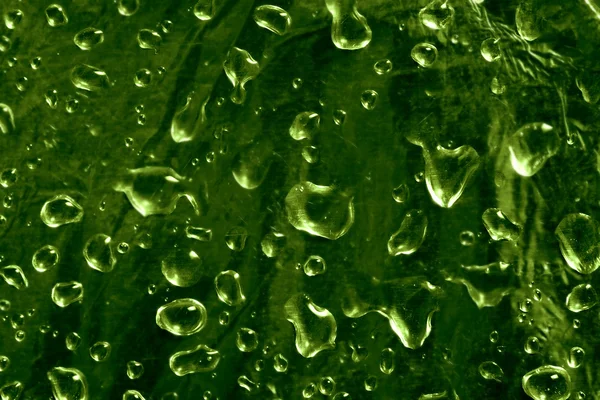 Gotas no fundo verde — Fotografia de Stock
