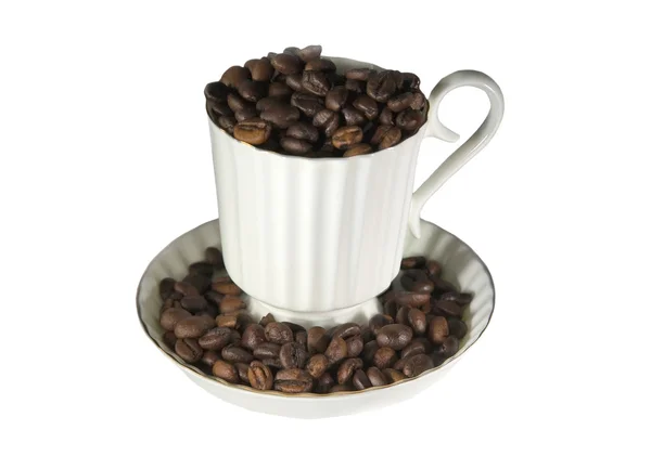 Чашка и зерно кофе — стоковое фото