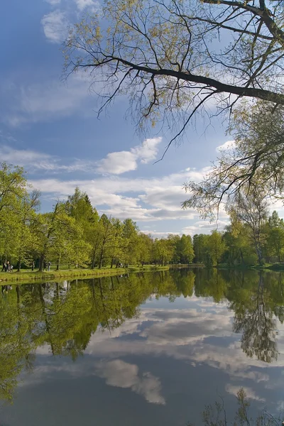 Reflexão céu na lagoa — Fotografia de Stock
