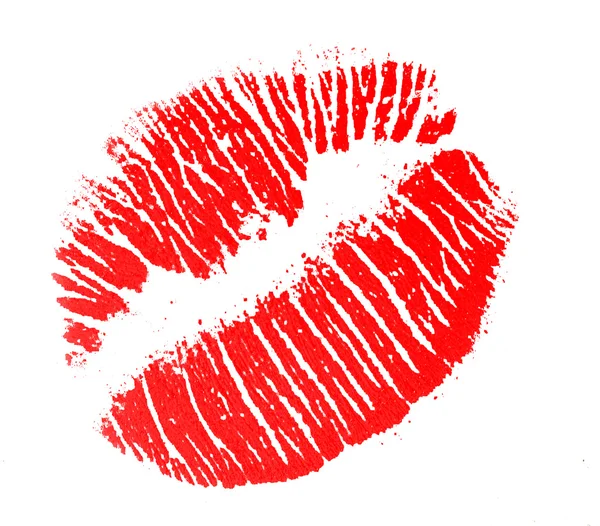 Czerwone usta pocałunkiem — Zdjęcie stockowe