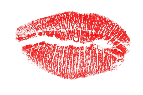 Red lips isolated on white — Stock Photo, Image