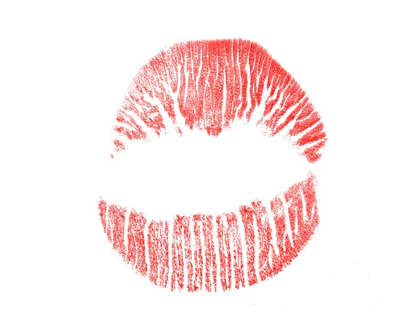 Impression de lèvres rouges rondes — Photo
