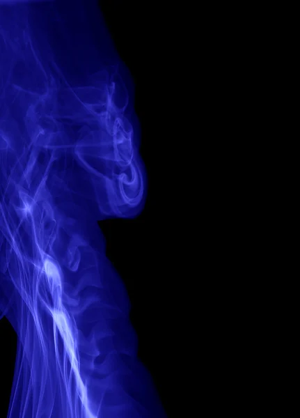 Blue smoke abstract on black — Stock Photo, Image