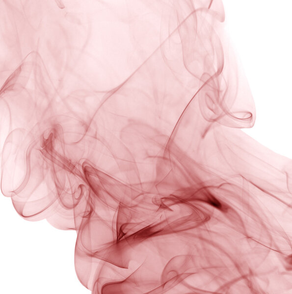 Red color smoke on white background