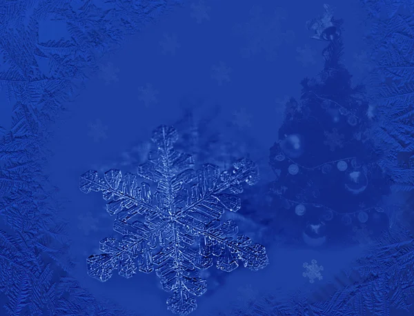 Cartão de Natal azul foto — Fotografia de Stock