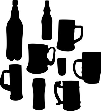 beer silhouettes clipart