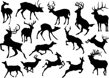 running deer silhouettes clipart