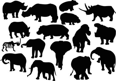 large animal silhouettes clipart