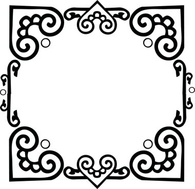 eastern black curled frame clipart