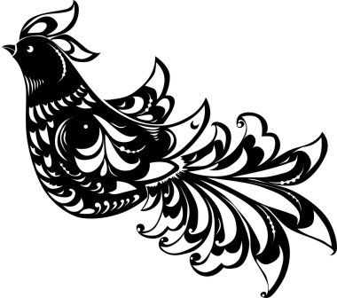 black abstract bird clipart