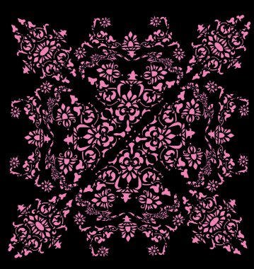 pink symmetric floral background