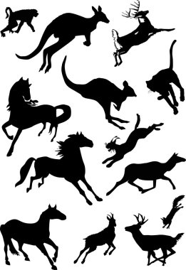 running animals collection clipart