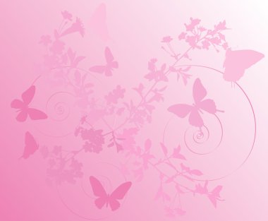 pink cherry tree flowers background clipart