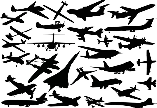 Набор самолетов — стоковый вектор
