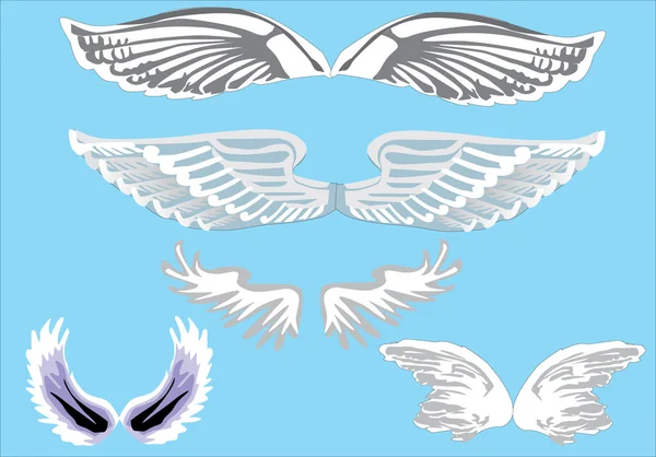 Cinque ali d'angelo — Vettoriale Stock