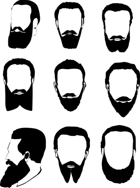 Hombres barba colección — Vector de stock