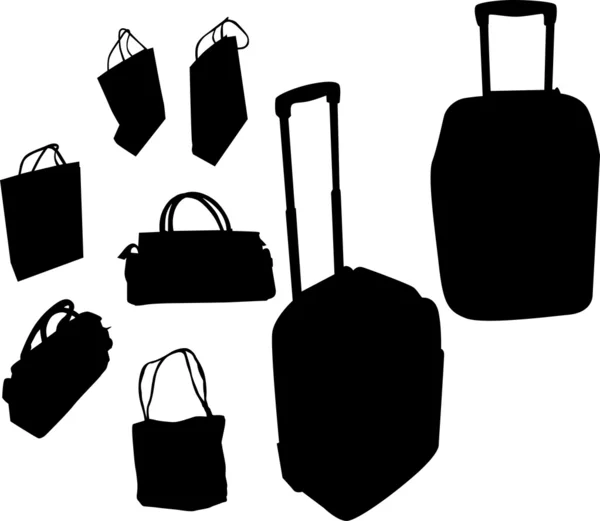 スーツケース、ハンドバッグ — ストックベクタ