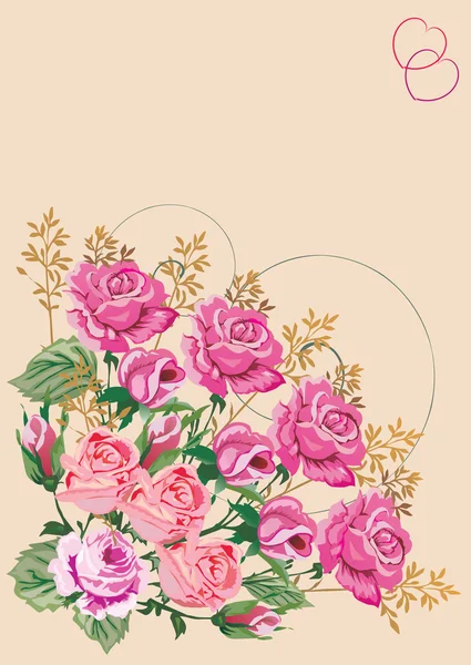 粉红玫瑰角 — 图库矢量图片