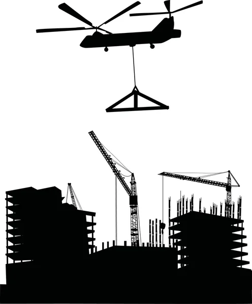 Construção de casas e rotorcraft —  Vetores de Stock
