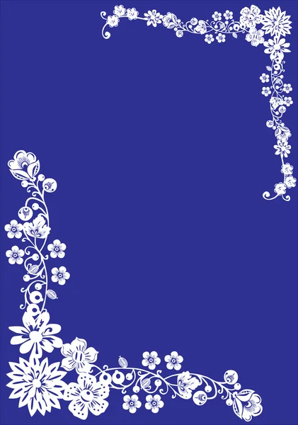 Cornice bianca su sfondo blu — Vettoriale Stock