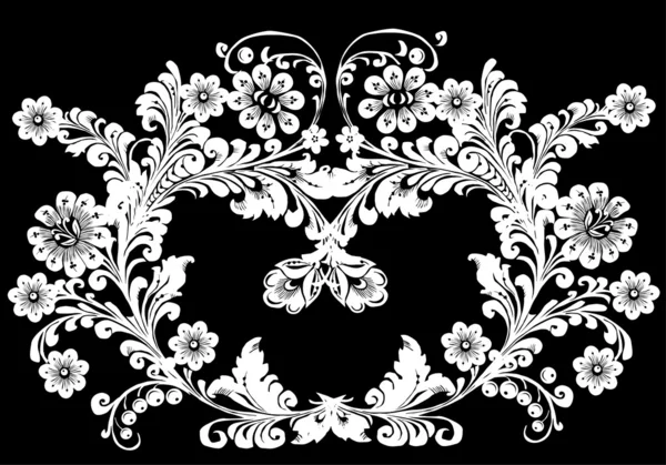 Белое вертикальное симметричное украшение — стоковый вектор