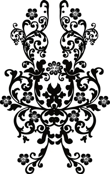 対称的な花とカール — ストックベクタ