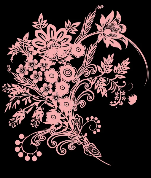 Букет розовых цветов — стоковый вектор
