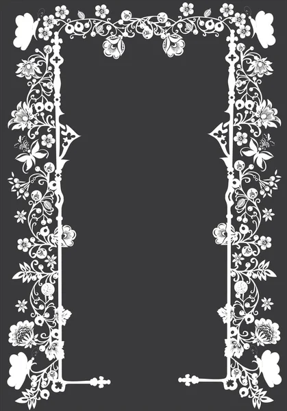 暗い灰色の背景上のフレームの装飾 — ストックベクタ