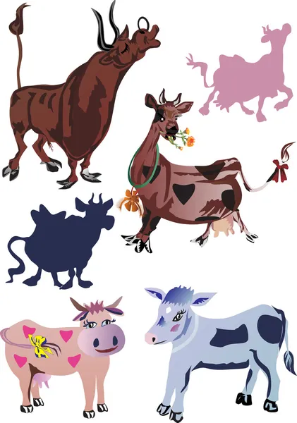 変な牛の図 — ストックベクタ