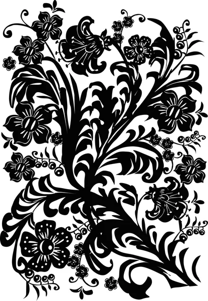 Bouquet negro convencionalizado — Vector de stock