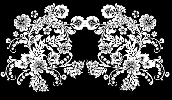 Gorizontal decoración simétrica blanca — Archivo Imágenes Vectoriales