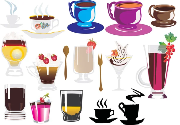 Kaffee- und Dessertsammlung — Stockvektor