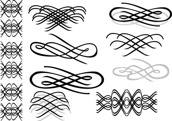 Abstact curls collection — Stock Vector