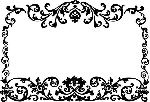 Marco negro rizado gorizontal — Archivo Imágenes Vectoriales