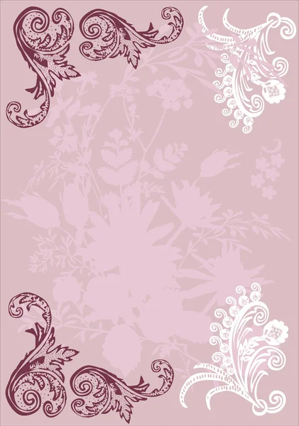 Cadre bouclé rose foncé et clair — Image vectorielle