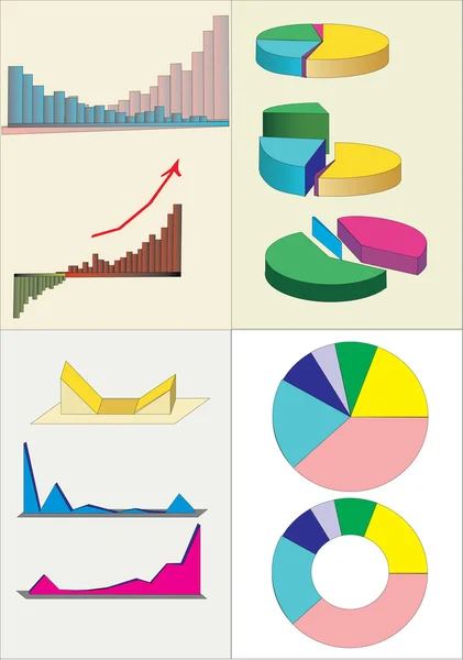 Diverso conjunto de diagrama de color — Vector de stock