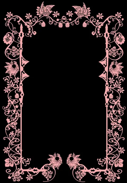 Розовая рамка с птицами — стоковый вектор