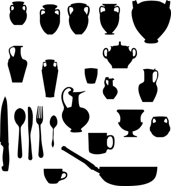 Amphora and other wares — Stock Vector