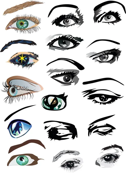 Mulher olhos coleção — Vetor de Stock